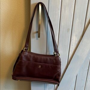 Etienne Aigner Maroon Leather Bag